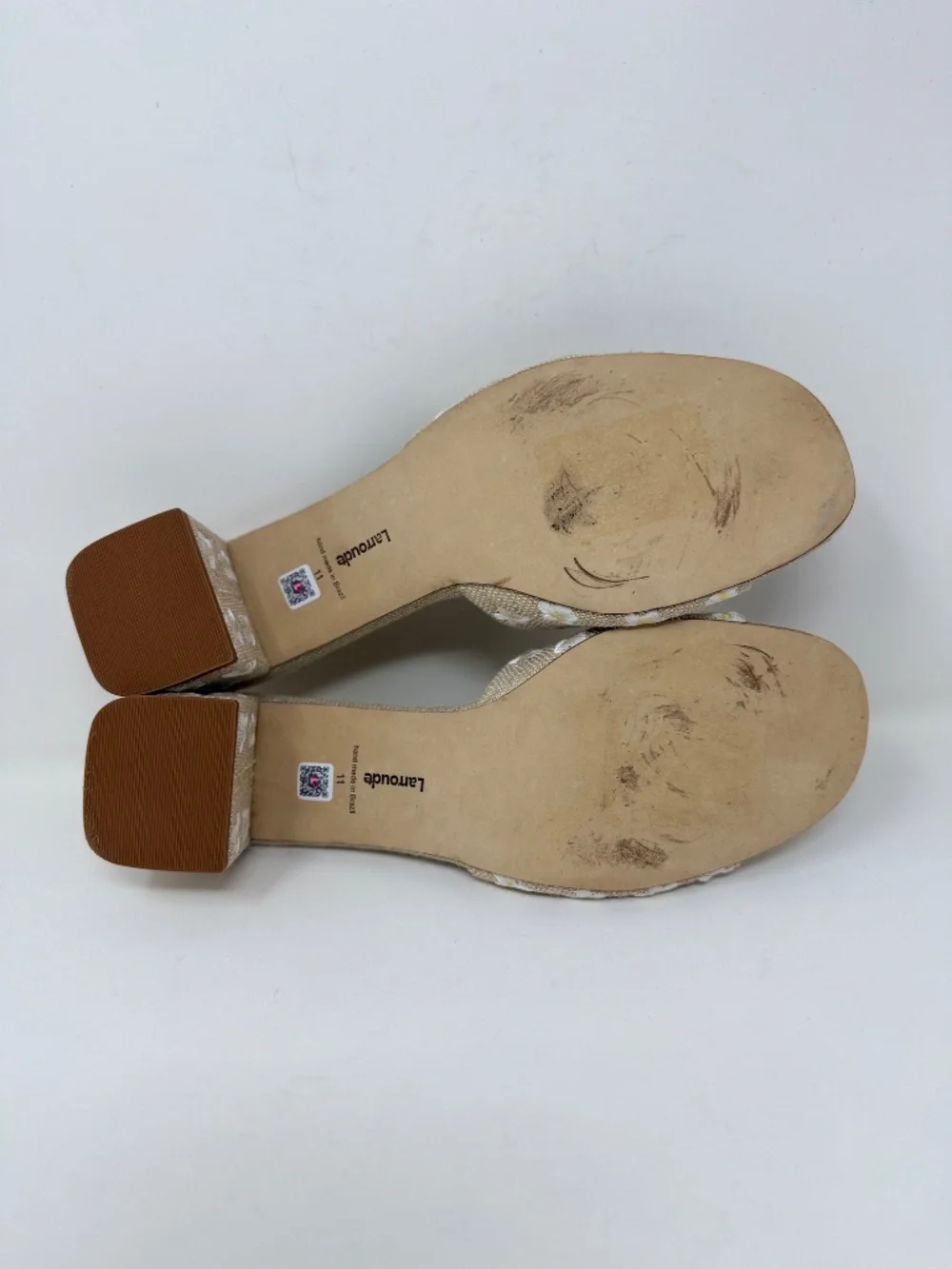 Larroude Brigitte Block Heel Slip On Sandals Sz 11 - Picture 11 of 11